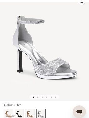 Cozy Island Silver Sleekrise platform Rhinestone Ankle-Strap Stiletto Sandals